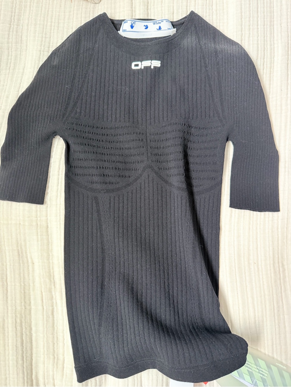 Off-White Black Ribbed Crewneck Sweater